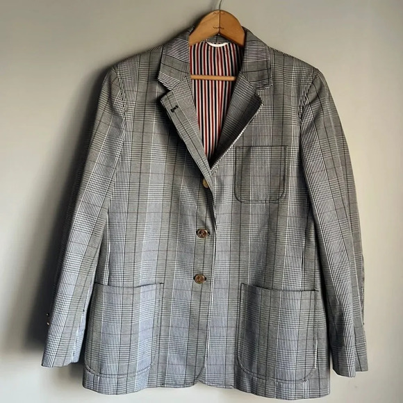 THOM BROWNE Prince of wales checked cotton-jacquard - Picture 3 of 15